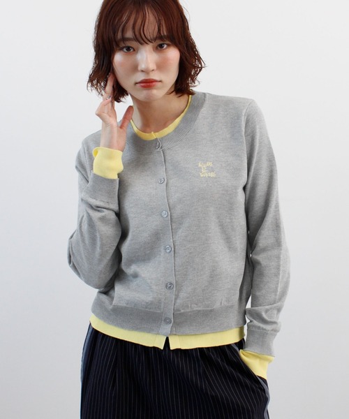 ABYS(アビス)の「ロゴ刺繍レイヤードカーディガン(カーディガン/ボレロ・レディース・ネイビー/ベージュ/グレー/ブラウン・FREE)」の2枚目の写真