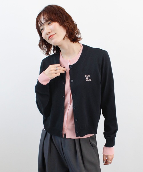 ABYS(アビス)の「ロゴ刺繍レイヤードカーディガン(カーディガン/ボレロ・レディース・ネイビー/ベージュ/グレー/ブラウン・FREE)」の12枚目の写真
