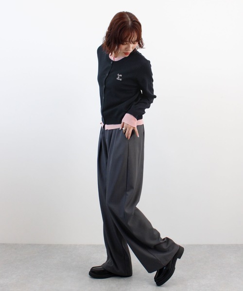 ABYS(アビス)の「ロゴ刺繍レイヤードカーディガン(カーディガン/ボレロ・レディース・ネイビー/ベージュ/グレー/ブラウン・FREE)」の17枚目の写真