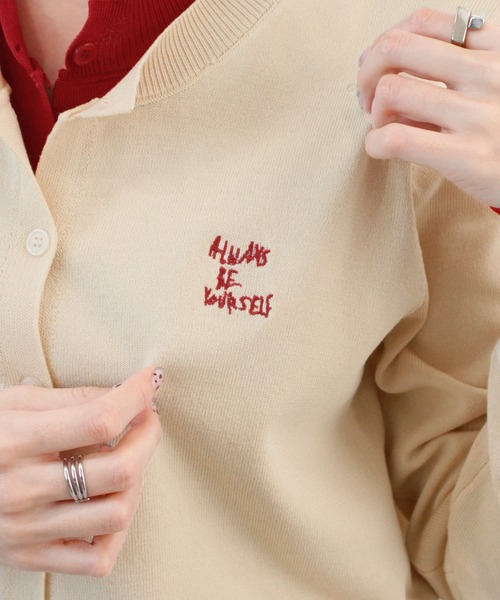 ABYS(アビス)の「ロゴ刺繍レイヤードカーディガン(カーディガン/ボレロ・レディース・ネイビー/ベージュ/グレー/ブラウン・FREE)」の8枚目の写真