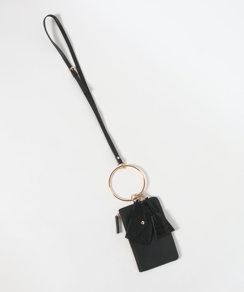 mysty woman(ミスティウーマン)の「リングチャームBAG 657453(ショルダーバッグ・レディース・ブラック/ライトグレー・FREE)」の3枚目の写真