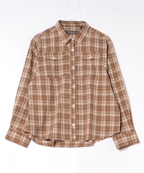 Eddie Bauer（エディーバウアー）の「クラシック チェック 長袖シャツ（シャツ/ブラウス・レディース・ベージュ系/ダークグリーン系/ブルー系・S/M/L/XL）」の19枚目の写真