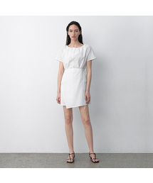 EMBO STRAP MIINI WRAP DRESS(OP-6265)