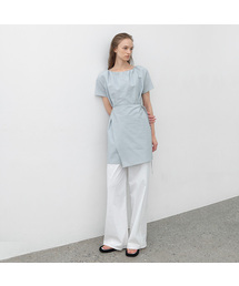 EMBO STRAP MIINI WRAP DRESS(OP-6265)