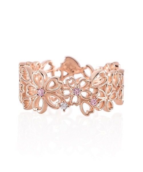 Canal 4℃（カナルヨンドシー）の「【SAKURA Collction】シルバー リング（リング・レディース・ピンクゴールド・#13/#11）」の2枚目の写真