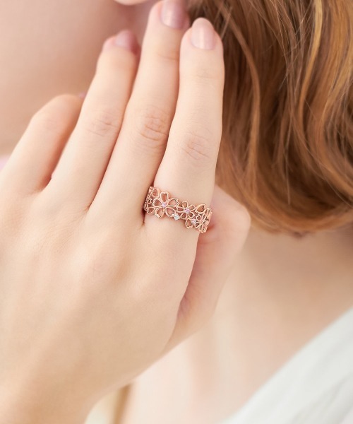 Canal 4℃（カナルヨンドシー）の「【SAKURA Collction】シルバー リング（リング・レディース・ピンクゴールド・#13/#11）」の5枚目の写真