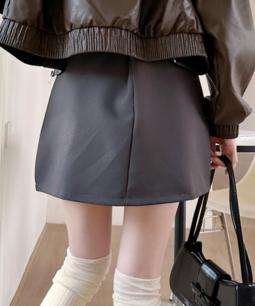Ada.(エイダ)の「インナーパンツ付ラップ風ミニスカート(スカート・レディース・ブラック/アイボリー/ベージュ/グレー・S/M)」の9枚目の写真