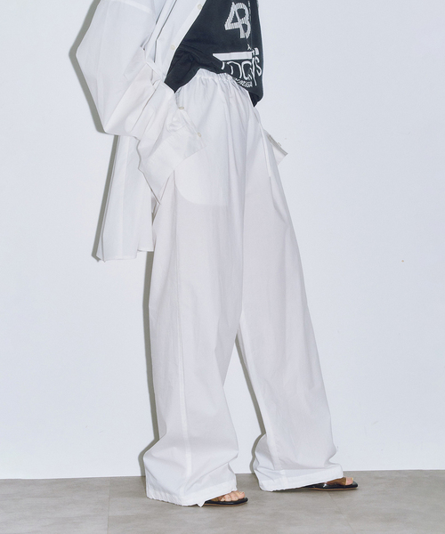 CITYSHOP(シティーショップ)の「EASY PANTS : パンツ(その他パンツ・レディース・ホワイト/ブラック・36/38)」の2枚目の写真