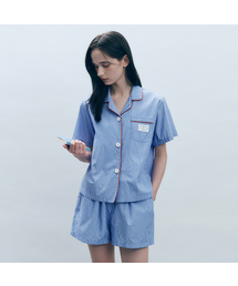 MONGDOL（モンドル）の「[セット] コンフォートコットンストライプ半袖パジャマ MDPJ001_2カラー（ルームウェア/パジャマ）」