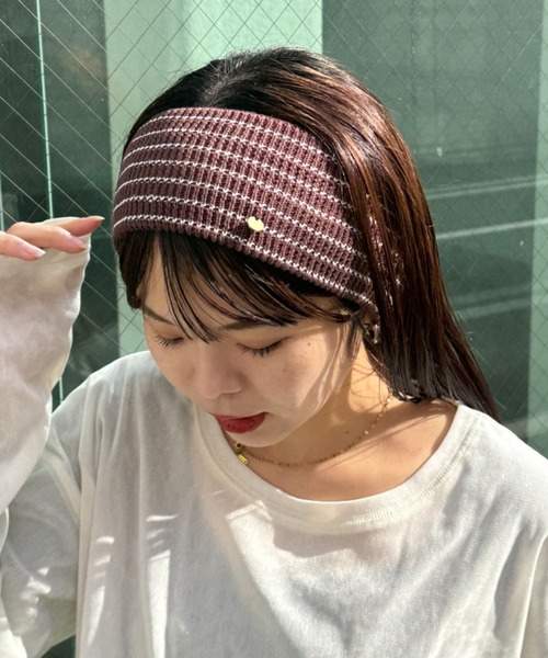 CIAOPANIC TYPY（チャオパニックティピー）の「:プレート付きリブヘアターバン（ヘアバンド・レディース・オフホワイト/ブラウン/バーガンディー/イエロー/ブラック/グレー・ONE SIZE）」の10枚目の写真