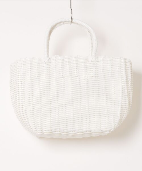 かごバッグ ホワイト/ブラック プラリュクスハンドメイドかごバッグ（かごバッグ）｜MAZEMAZE