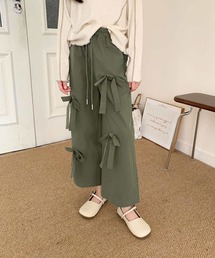 aimoha（アイモハ）の「【aimoha-KIDS-】キッズ　フロントリボンワイドパンツ（カーゴパンツ）」