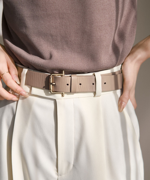 LEFIJE（レフィエ）の「LEFIJE/レフィエ スムースレザーベルト(3cm)（ベルト・レディース・ブラック/ベージュ・XX-SMALL）」の5枚目の写真
