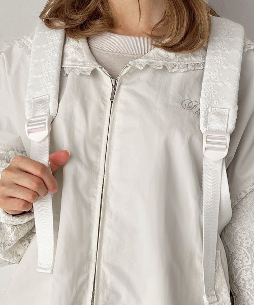 F i.n.t（フィント）の「コットンレースフラップリュック/fint フィント（バックパック/リュック・レディース・ブラック/オフホワイト・FREE）」の9枚目の写真