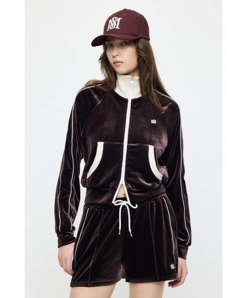 MOUSSY(マウジー)の「【26年SS新作】【セットアップ対応】VELOUR トラックジャケット(ジャージ・レディース・アイボリー/ブラック/ブラウン・FREE)」の10枚目の写真