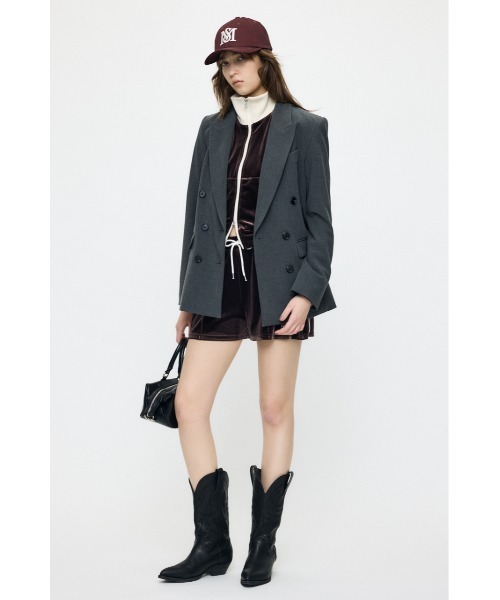 MOUSSY(マウジー)の「【26年SS新作】【セットアップ対応】VELOUR トラックジャケット(ジャージ・レディース・アイボリー/ブラック/ブラウン・FREE)」の11枚目の写真
