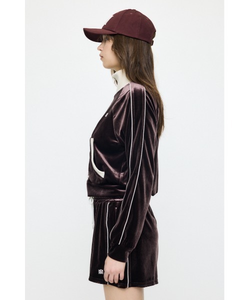 MOUSSY(マウジー)の「【26年SS新作】【セットアップ対応】VELOUR トラックジャケット(ジャージ・レディース・アイボリー/ブラック/ブラウン・FREE)」の15枚目の写真