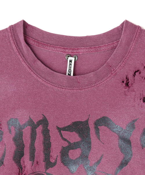 L.H.P(エルエイチピー)の「emary/エメリー/damage Psycocandy T-Shirts(Tシャツ/カットソー・レディース・ブラック/パープル・F)」の6枚目の写真