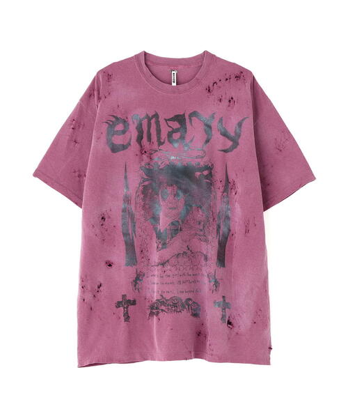 L.H.P(エルエイチピー)の「emary/エメリー/damage Psycocandy T-Shirts(Tシャツ/カットソー・レディース・ブラック/パープル・F)」の1枚目の写真