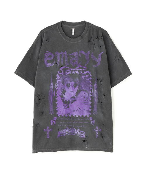 L.H.P(エルエイチピー)の「emary/エメリー/damage Psycocandy T-Shirts(Tシャツ/カットソー・レディース・ブラック/パープル・F)」の2枚目の写真