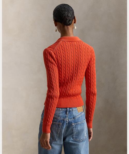 ケーブルニット コットン カーディガン（カーディガン/ボレロ）｜POLO