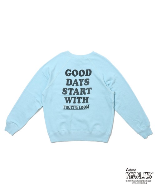 FRUIT OF THE LOOM（フルーツオブザルーム）の「【FRUIT OF THE LOOM】FTL x PEANUTS甘編み裏毛スウェット2 / ピーナッツ シュローダー スウェット（スウェット・メンズ・チャコールグレー/サックスブルー・L/M/S）」の3枚目の写真