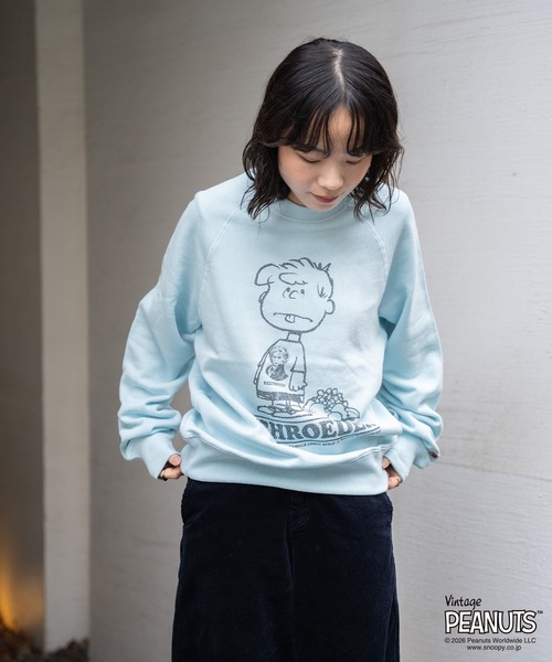 FRUIT OF THE LOOM（フルーツオブザルーム）の「【FRUIT OF THE LOOM】FTL x PEANUTS甘編み裏毛スウェット2 / ピーナッツ シュローダー スウェット（スウェット・メンズ・チャコールグレー/サックスブルー・L/M/S）」の11枚目の写真