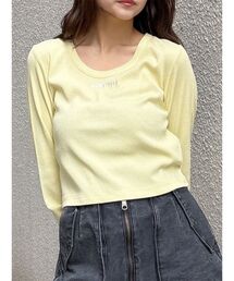 MURUA | ロゴラメテレコトップス(Tシャツ/カットソー)