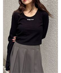 MURUA | ロゴラメテレコトップス(Tシャツ/カットソー)