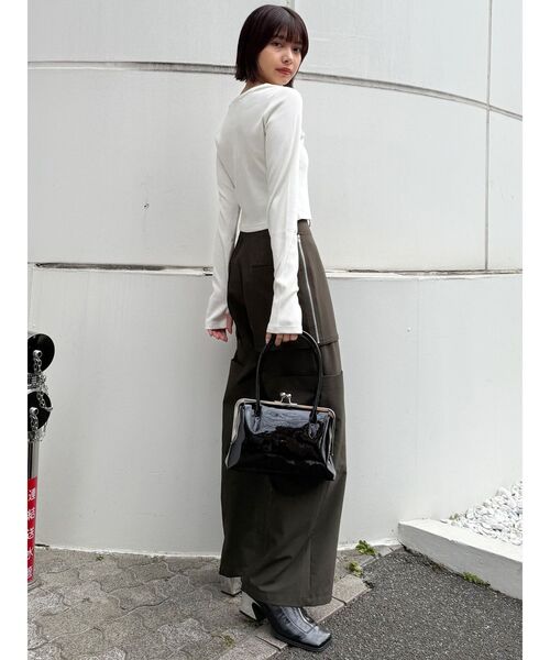 MURUA（ムルーア）の「ロゴラメテレコトップス（Tシャツ/カットソー・レディース・ブラック/グレー/イエロー/ホワイト・FREE）」の14枚目の写真