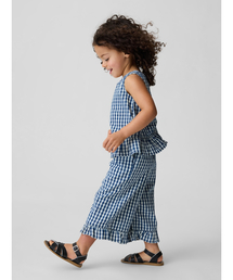 GAP | ギンガムチェック デニム 裾ラッフルフリル コーデセット (幼児・ベビー)(セットアップ)