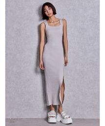 GYDA | バックオープンジップスリットリブニットロングワンピース(ワンピース)