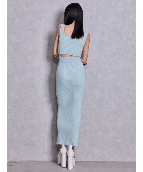 GYDA（ジェイダ）の「バックオープンジップスリットリブニットロングワンピース（ワンピース・レディース・ライトグレー/ミント/グレー/ブラック・FREE）」の5枚目の写真