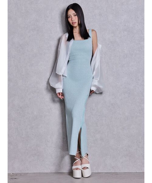 GYDA（ジェイダ）の「バックオープンジップスリットリブニットロングワンピース（ワンピース・レディース・ライトグレー/ミント/グレー/ブラック・FREE）」の11枚目の写真