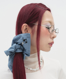 TYPESERVICE（タイプサービス）の「Squared Scrunchie [Blue]（シュシュ）」