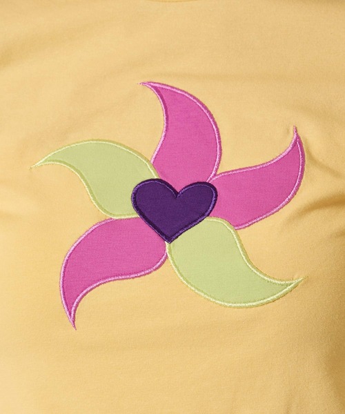 TINA：JOJUN（ティーナジョジュン）の「レイヤード風 パッチワークTシャツ TINA：JOJUN（Tシャツ/カットソー・レディース・イエロー/ライトブルー・M）」の16枚目の写真