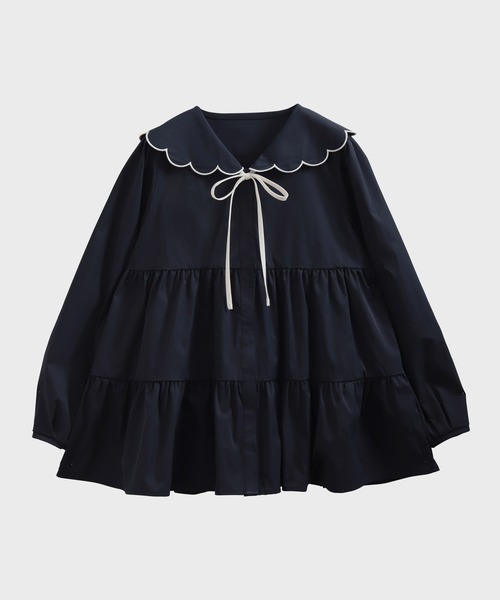 スカラップセーラーカラーブラウス（シャツ/ブラウス）｜Fit more