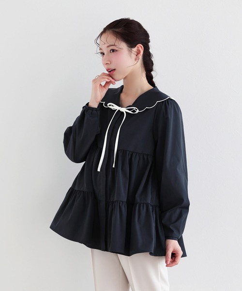 セール】スカラップセーラーカラーブラウス（シャツ/ブラウス）｜Fit