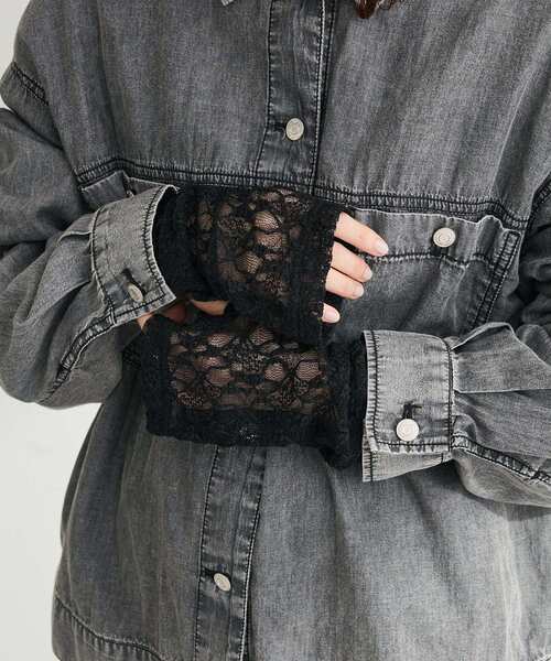 Green Parks(グリーンパークス)の「レース×シアー2Wayアームカバー(アームカバー・レディース・グレー/グリーン/オレンジ・FREE)」の1枚目の写真