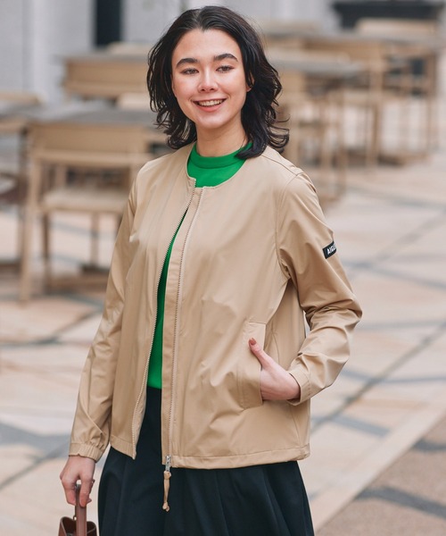 AIGLE(エーグル)の「UVカット 撥水 ストレッチノーカラージャケット RP(ノーカラージャケット・レディース・モスグリーン/ベージュ/ブラック・36/34/44/40/42/38)」の16枚目の写真