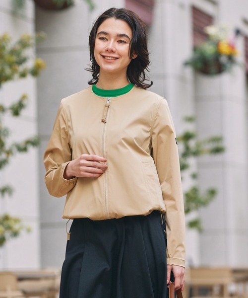AIGLE(エーグル)の「UVカット 撥水 ストレッチノーカラージャケット RP(ノーカラージャケット・レディース・モスグリーン/ベージュ/ブラック・36/34/44/40/42/38)」の11枚目の写真
