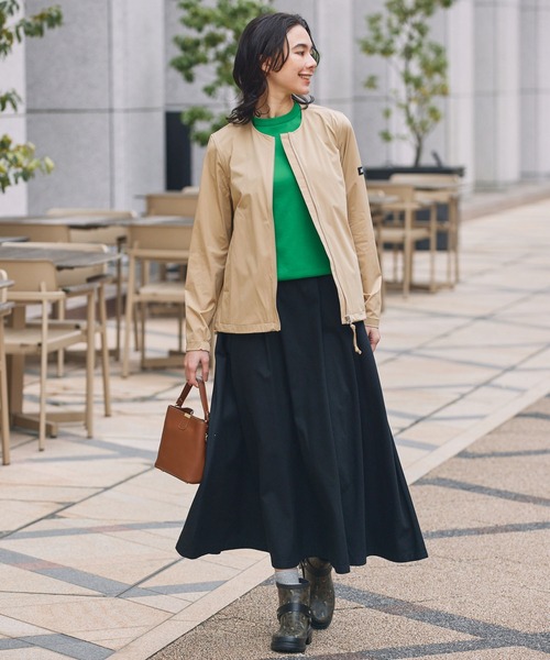 AIGLE(エーグル)の「UVカット 撥水 ストレッチノーカラージャケット RP(ノーカラージャケット・レディース・モスグリーン/ベージュ/ブラック・36/34/44/40/42/38)」の10枚目の写真
