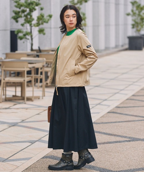 AIGLE(エーグル)の「UVカット 撥水 ストレッチノーカラージャケット RP(ノーカラージャケット・レディース・モスグリーン/ベージュ/ブラック・36/34/44/40/42/38)」の9枚目の写真