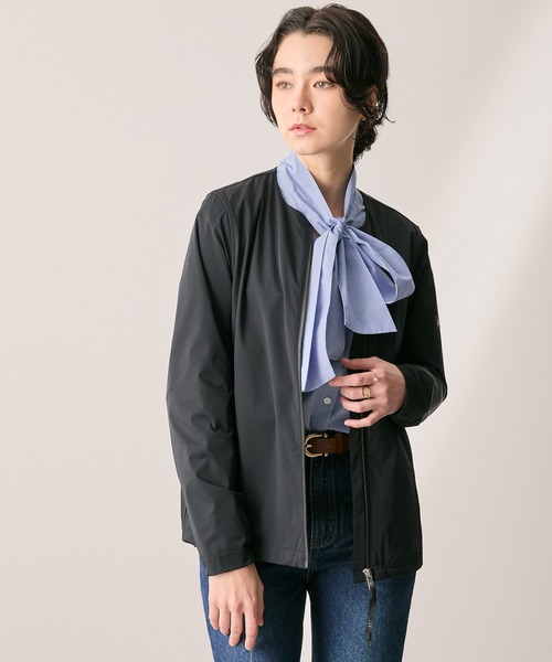 AIGLE(エーグル)の「UVカット 撥水 ストレッチノーカラージャケット RP(ノーカラージャケット・レディース・モスグリーン/ベージュ/ブラック・36/34/44/40/42/38)」の17枚目の写真