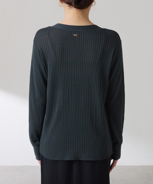 COLLAGE GALLARDAGALANTE（コラージュガリャルダガランテ）の「ドライコットンワイドリブカーディガン/セットアップ可/アンサンブル可（カーディガン/ボレロ・レディース・チャコールグレー/レモンイエロー・FREE）」の22枚目の写真