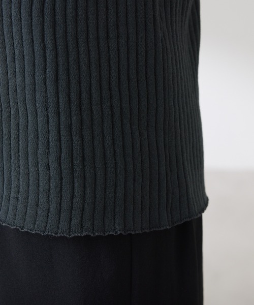 COLLAGE GALLARDAGALANTE（コラージュガリャルダガランテ）の「ドライコットンワイドリブカーディガン/セットアップ可/アンサンブル可（カーディガン/ボレロ・レディース・チャコールグレー/レモンイエロー・FREE）」の14枚目の写真