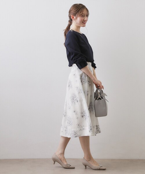 index（インデックス）の「肩ボタンボートネックトップス【洗濯機OK】（Tシャツ/カットソー・レディース・ネイビー/オフホワイト/ライトイエロー系・42/40/38/36）」の14枚目の写真