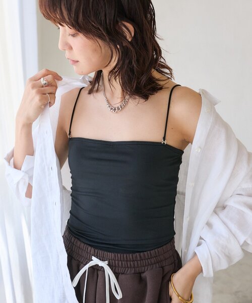 RIVE DROITE（リヴドロワ）の「【MYSELFbyRD（マイセルフバイリヴドロワ）2wayベアキャミソール（キャミソール・レディース・ブラック/オフホワイト・FREE）」の11枚目の写真