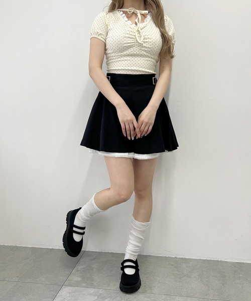 PHILLY(フィリー)の「レースレイヤードショートパンツ(その他パンツ・レディース・グレー/ブラック・FREE)」の7枚目の写真