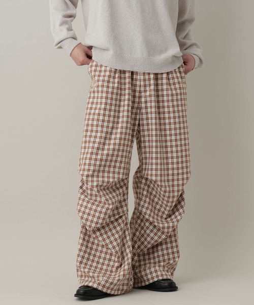 RAGEBLUE（レイジブルー）の「Check Wide Snow Loose Easy Pants/チェックワイドイージーパンツ（カーゴパンツ・メンズ・ブラウン/ブラック/ピンク・MEDIUM/LARGE）」の3枚目の写真